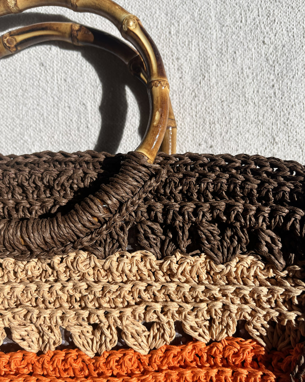 Sac pointes | Raphia |  Chocolat