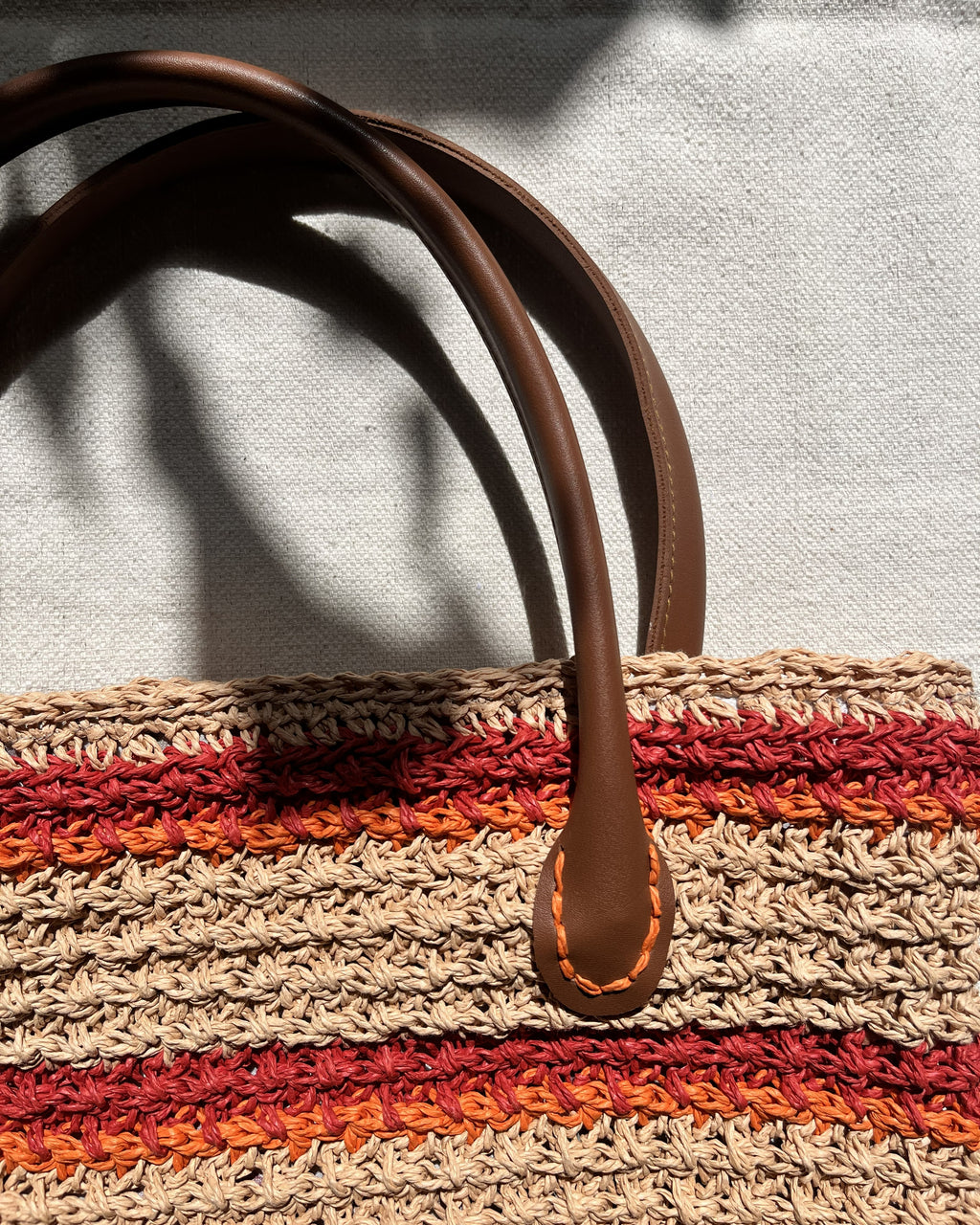 Sac Rayé | Raphia | Terracotta