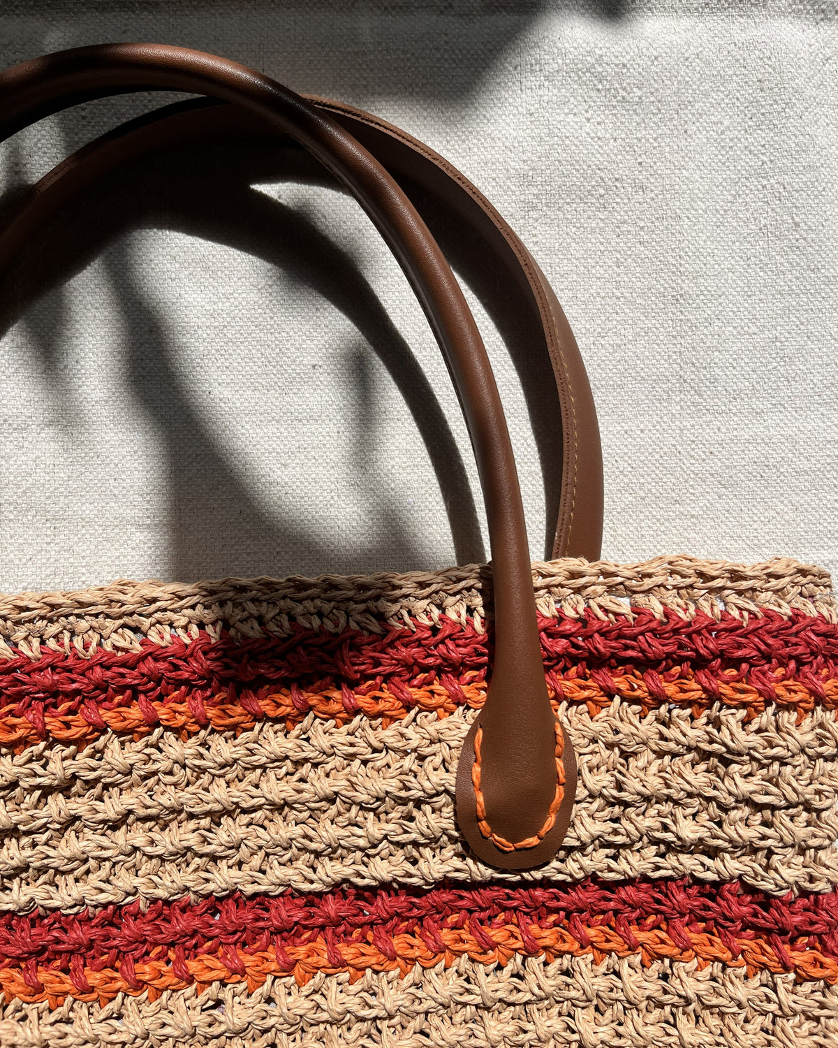 Sac Rayé | Raphia | Terracotta