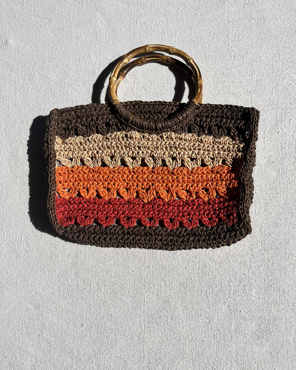 Sac pointes | Raphia |  Chocolat