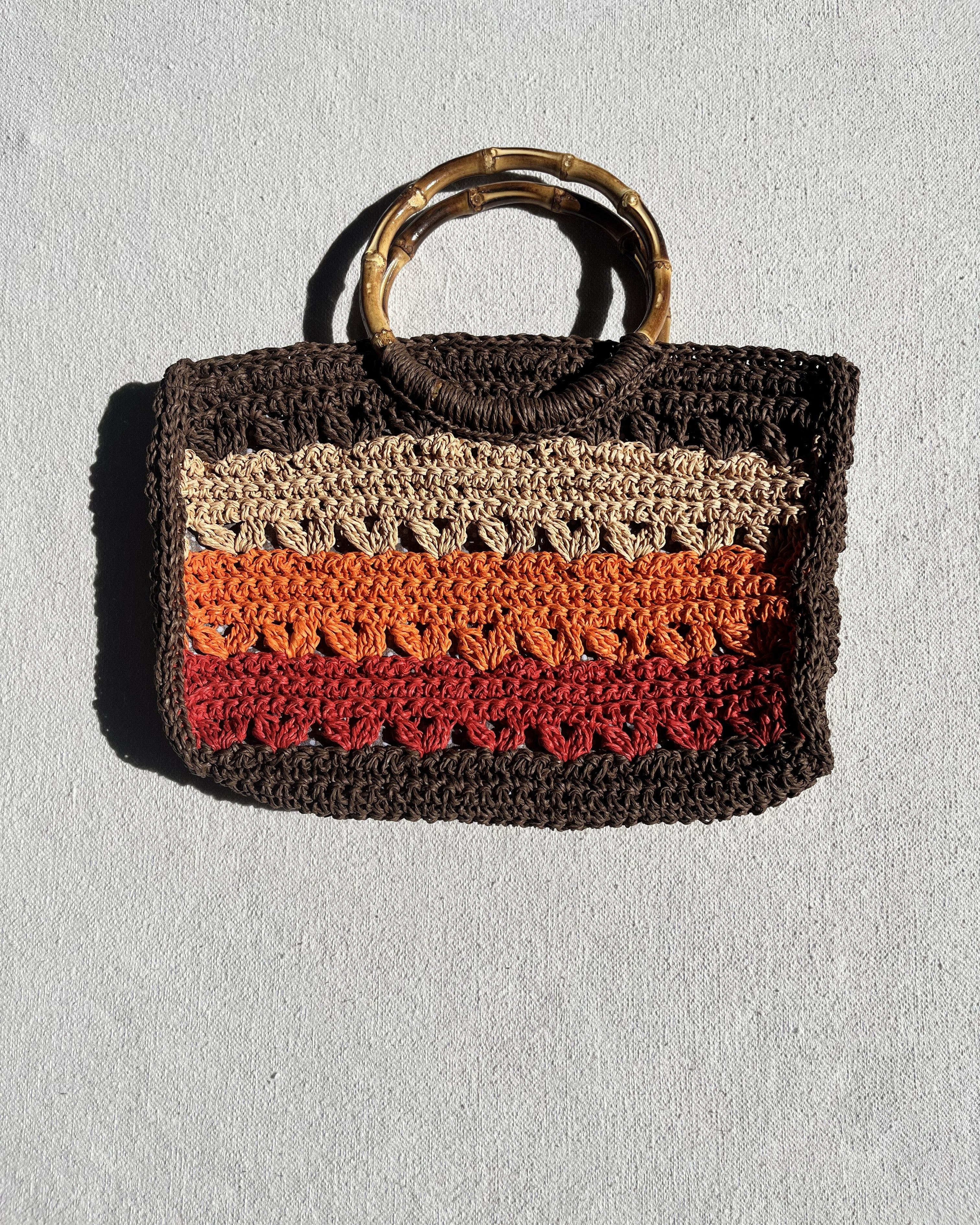 Sac pointes | Raphia |  Chocolat