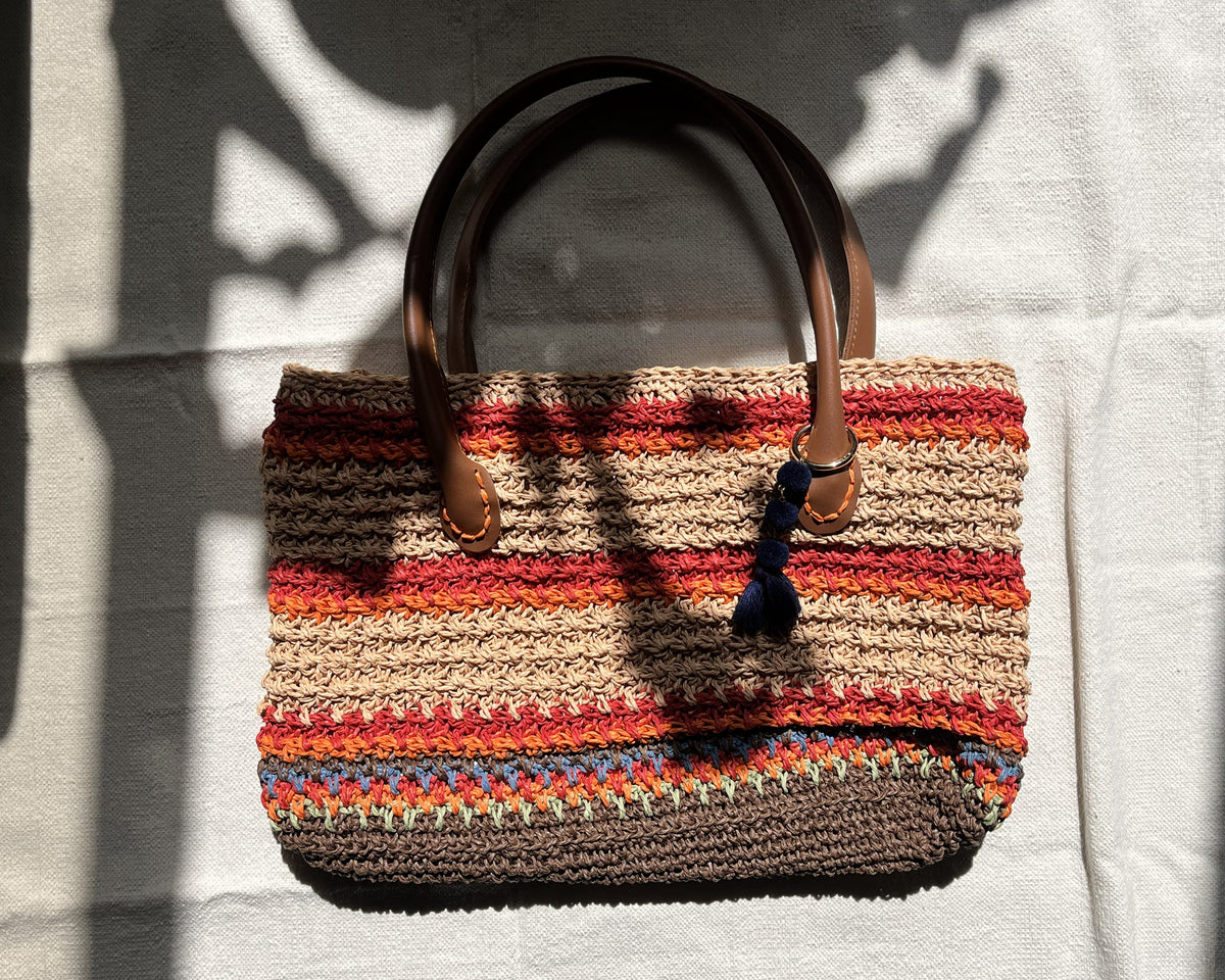 Sac Rayé | Raphia | Terracotta