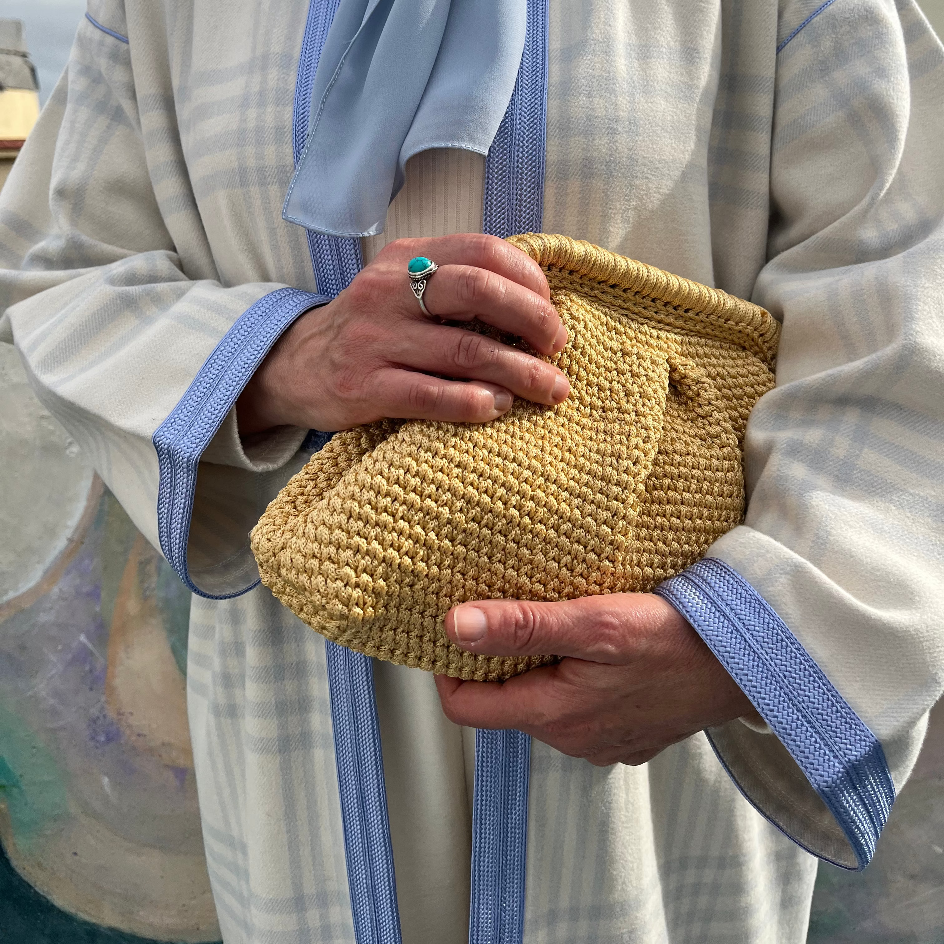 Pochette férmoir | Coton | Doré