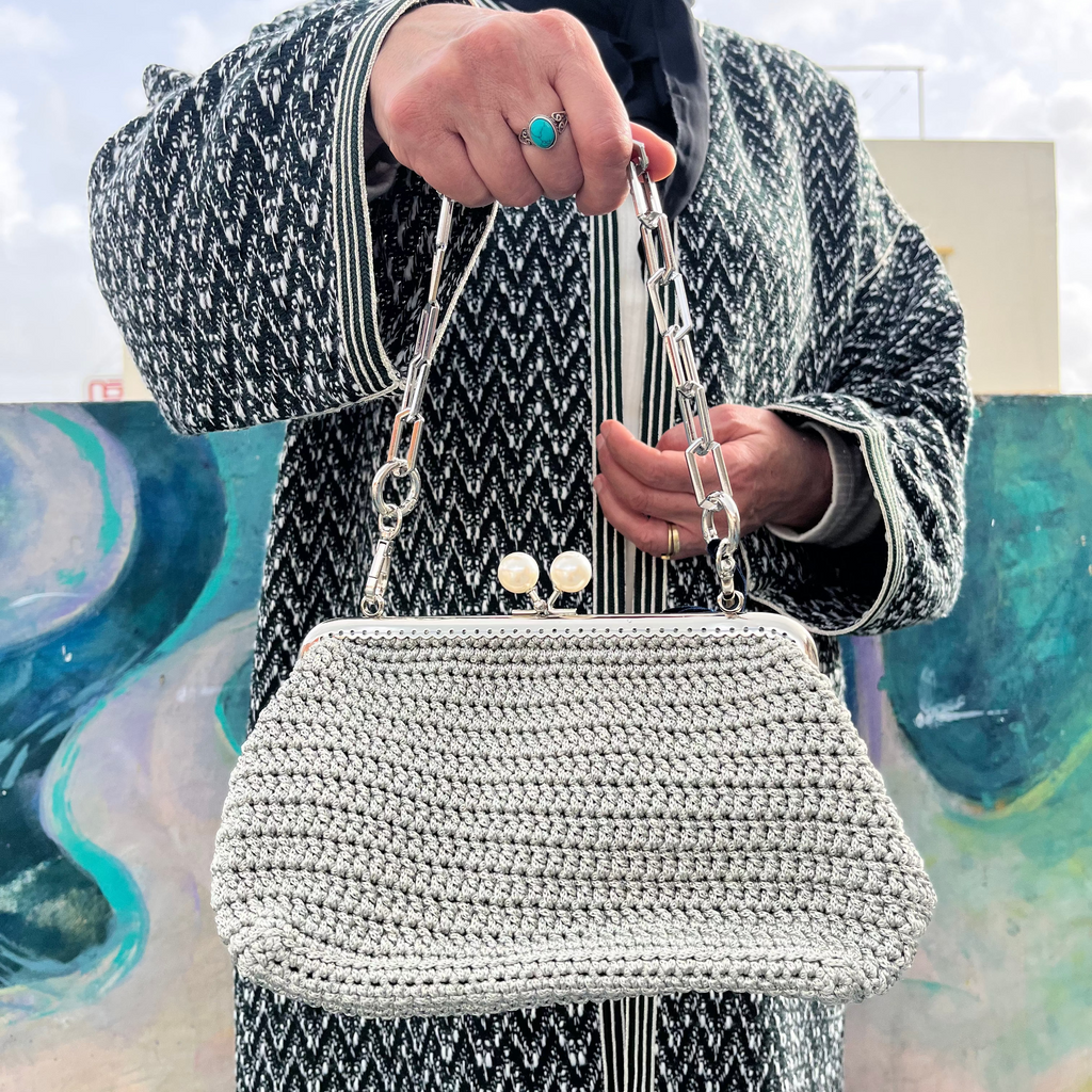 Sac férmoir | Argenté