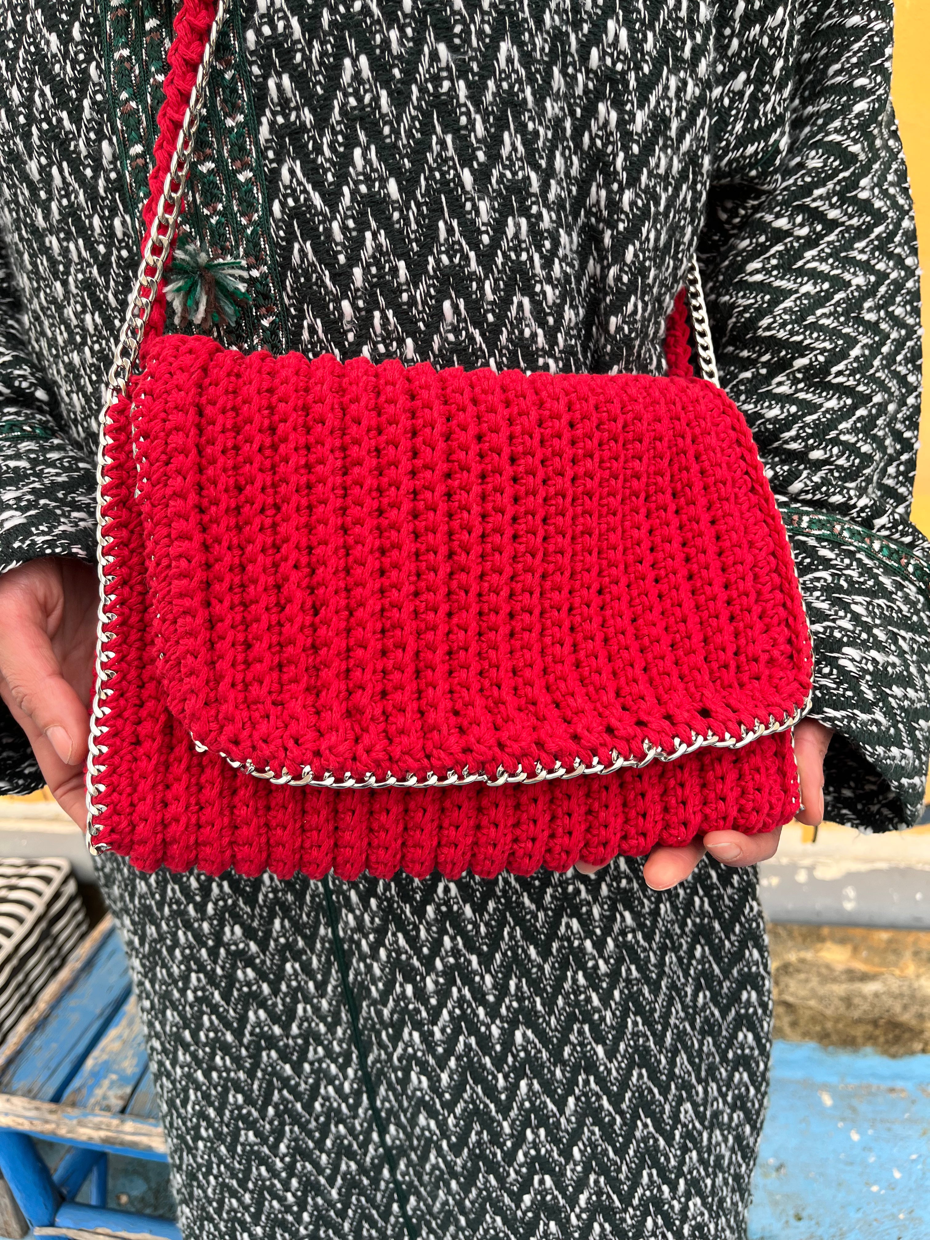 Sac à main | Coton | Rouge