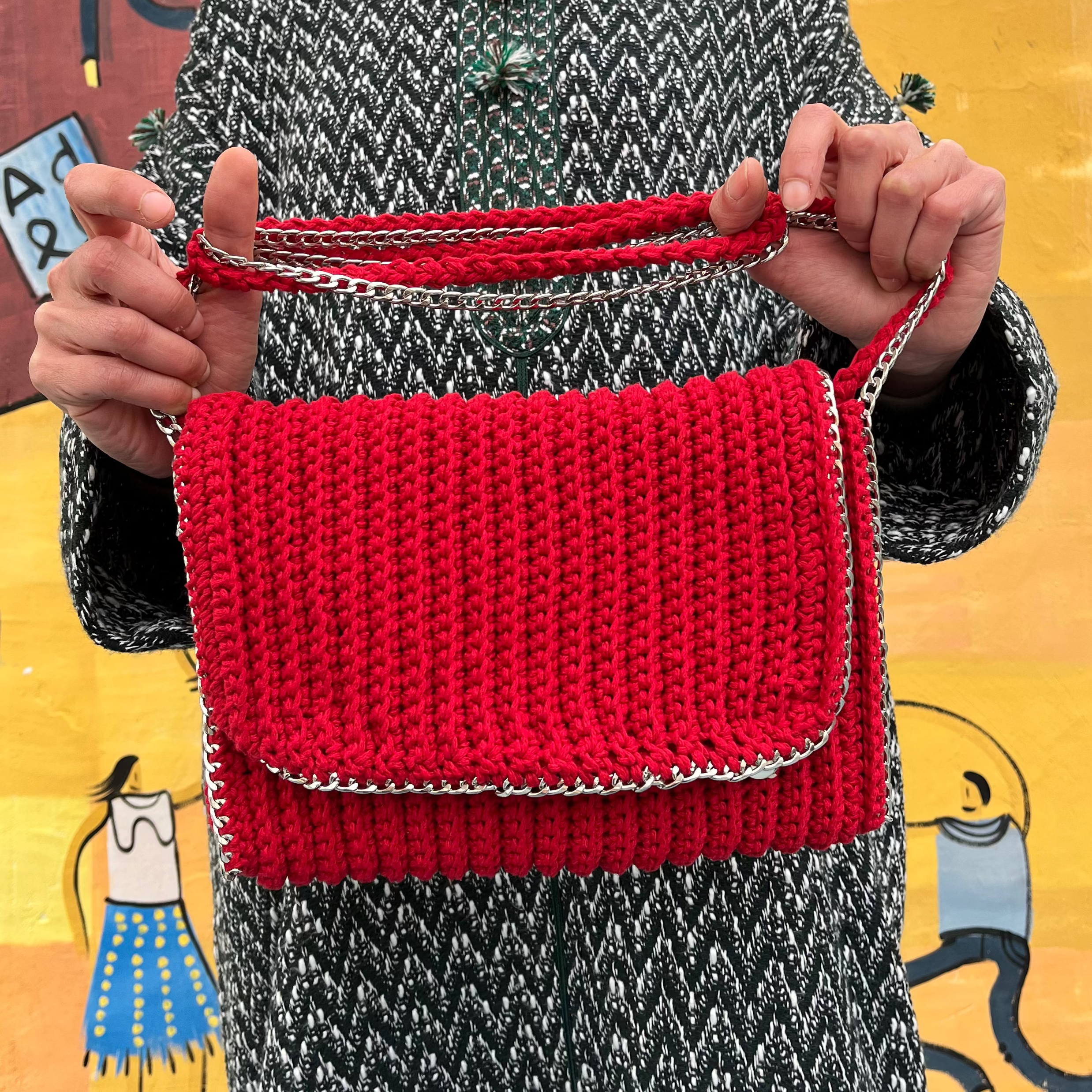 Sac à main | Coton | Rouge