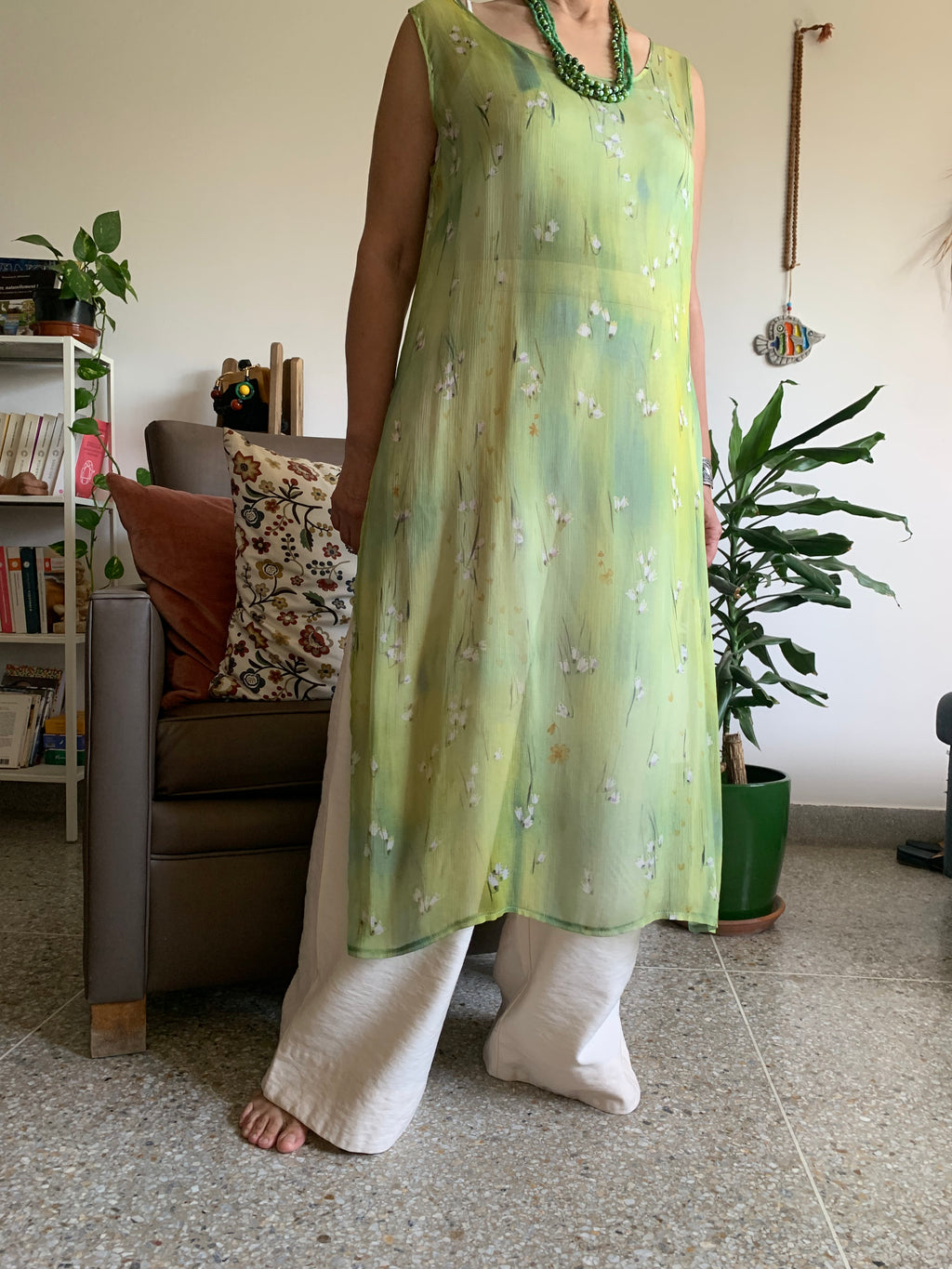 Tunique ZAINA vert à fleur