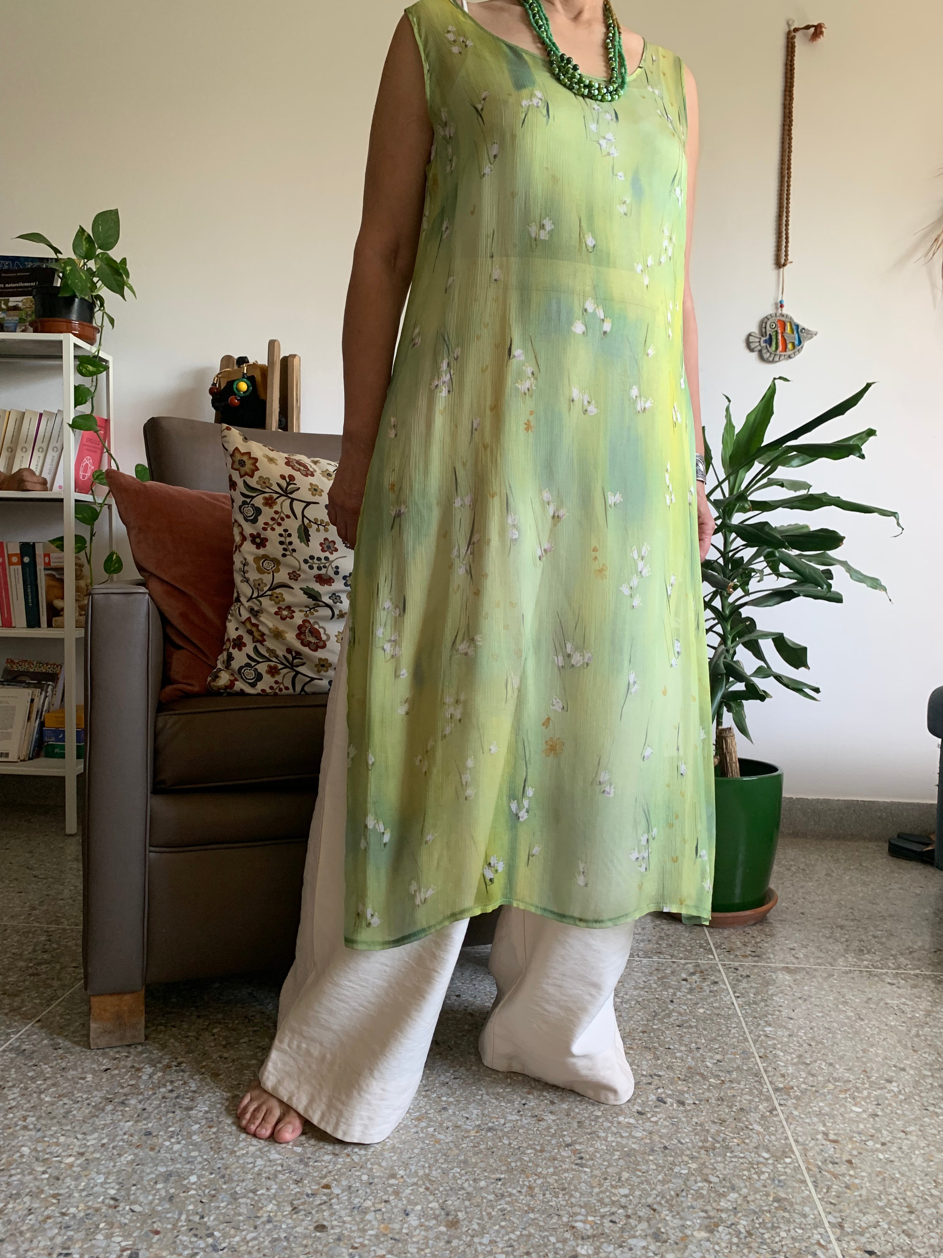 Tunique ZAINA vert à fleur