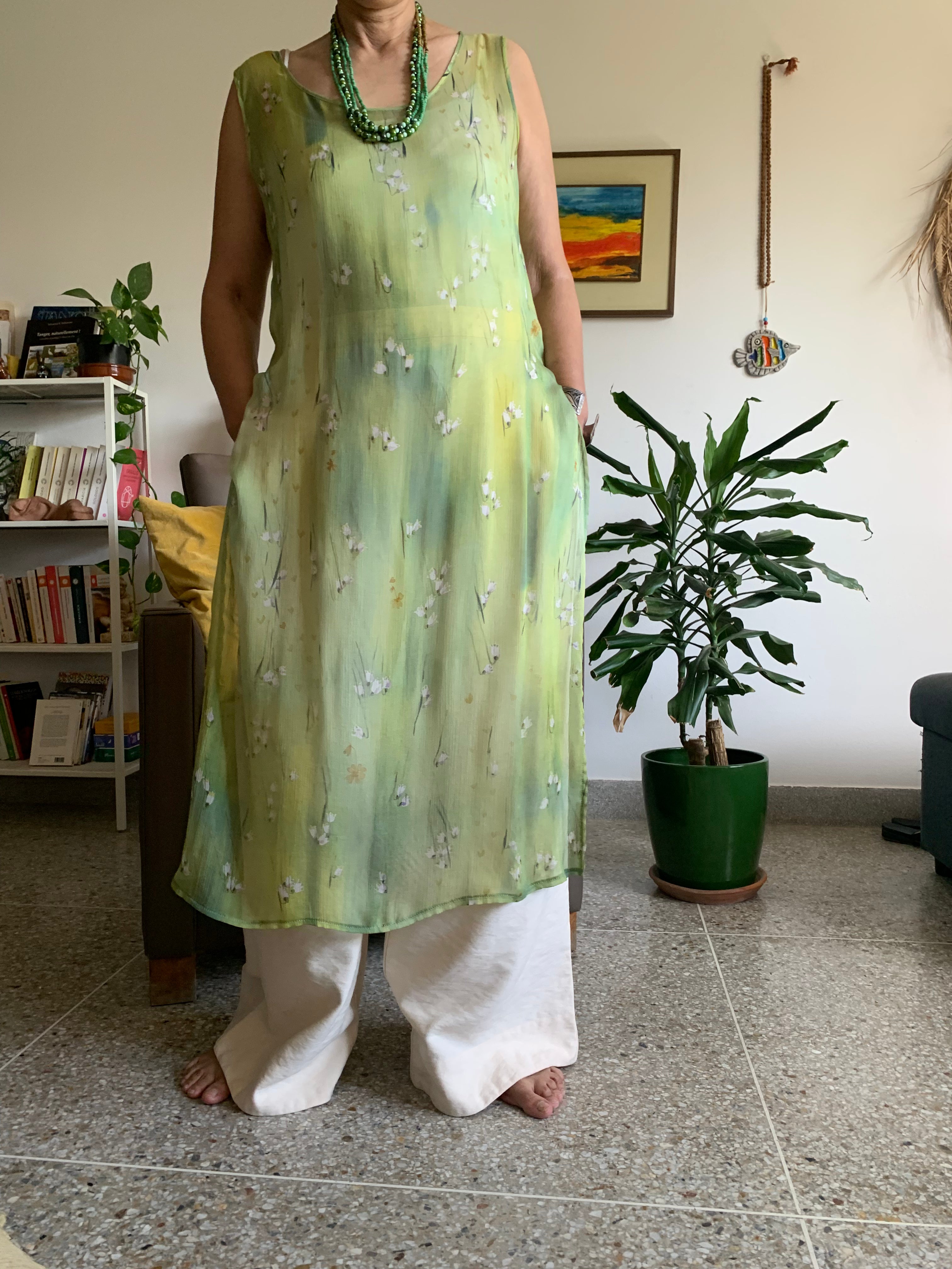 Tunique ZAINA vert à fleur