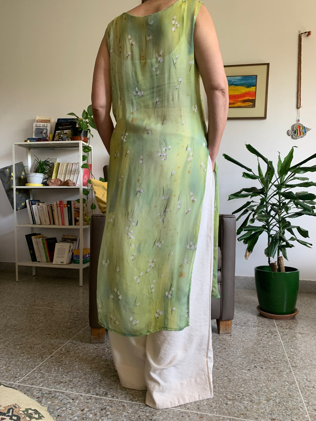 Tunique ZAINA vert à fleur