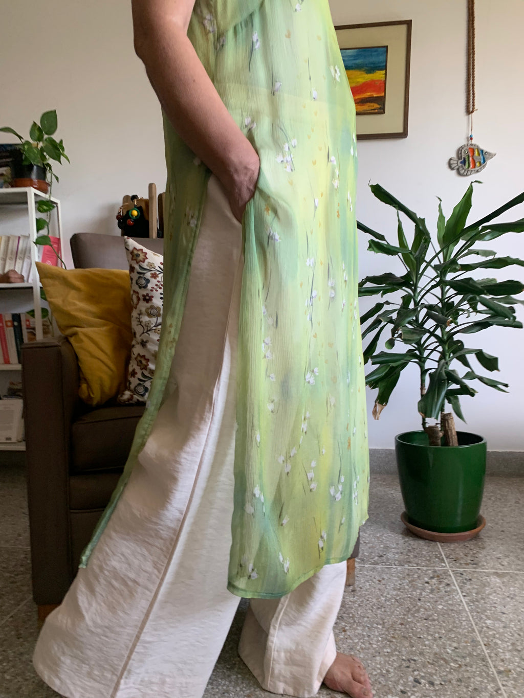 Tunique ZAINA vert à fleur