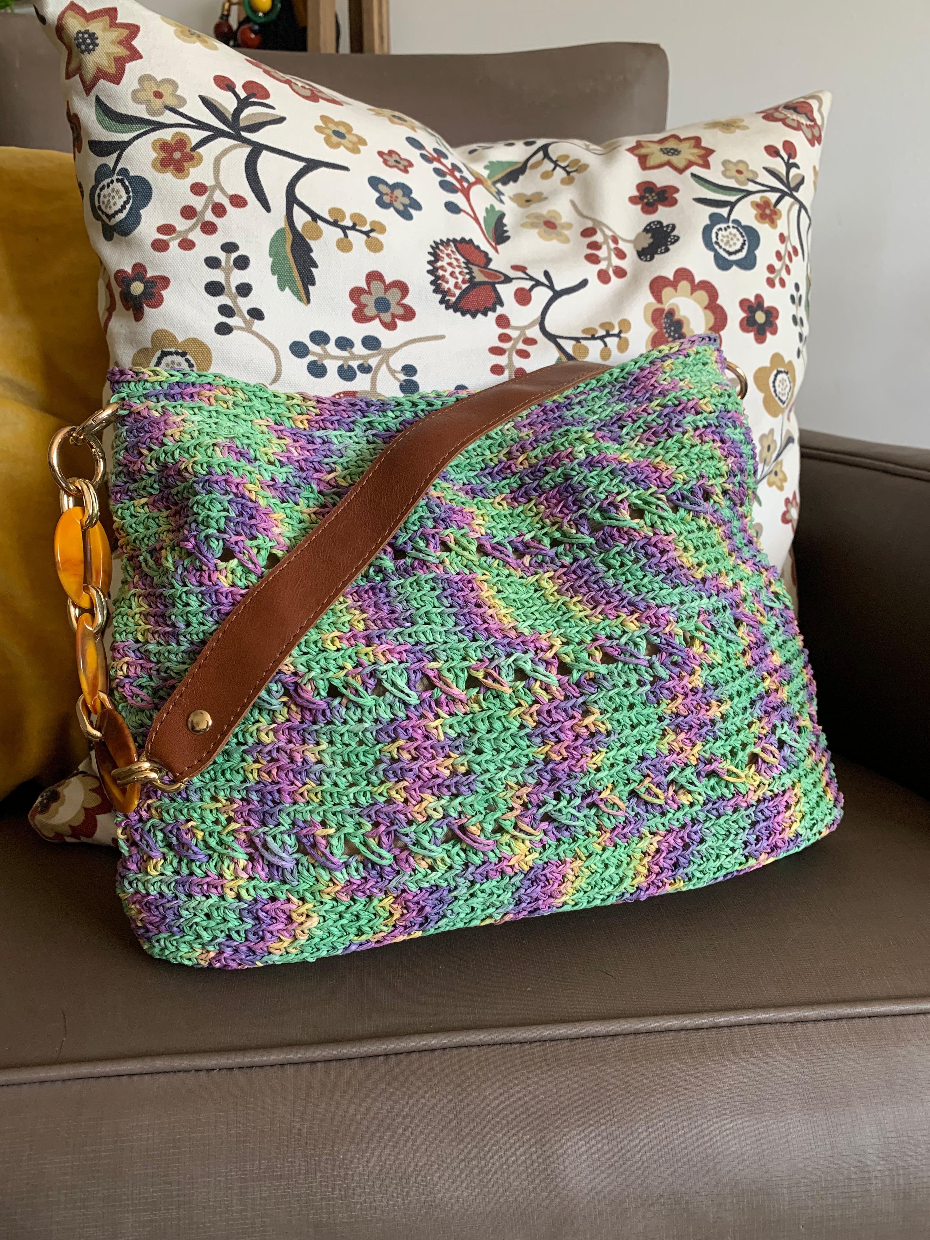 Sac à main | Raphia | Multicolore