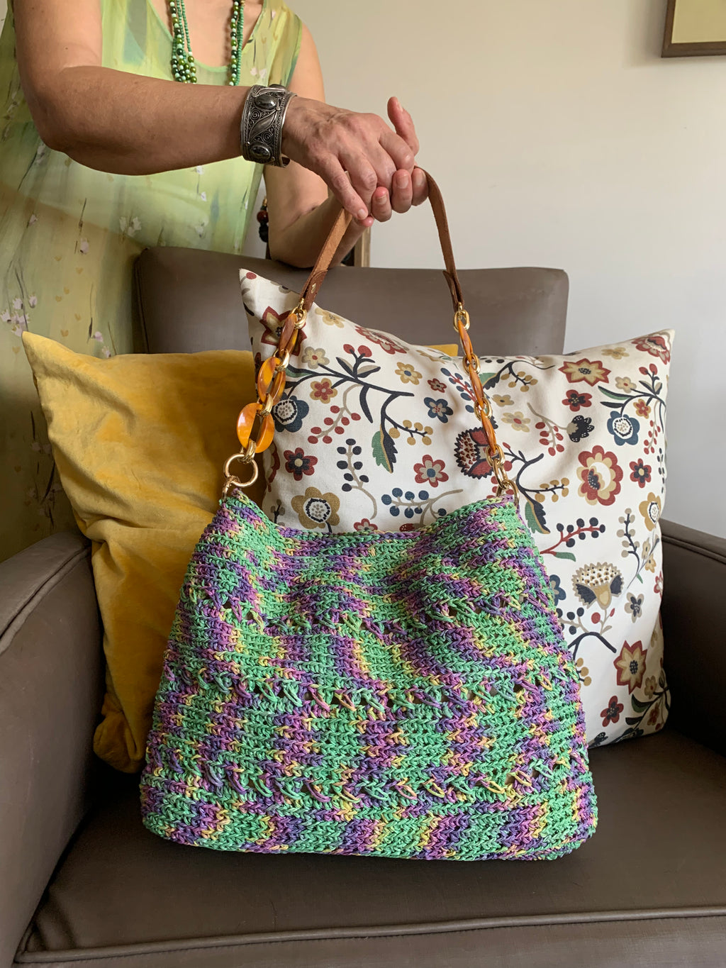 Sac à main | Raphia | Multicolore