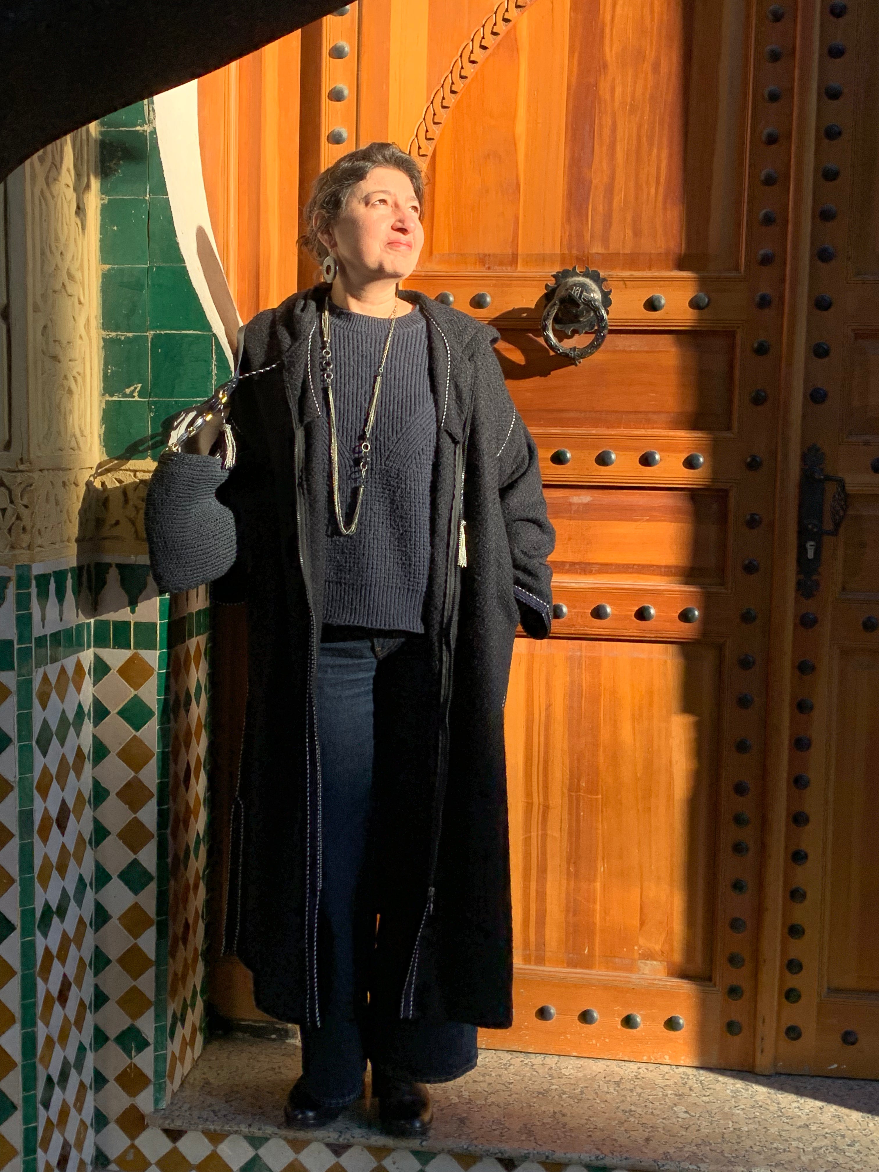 Jellaba monteau channel bleu marine