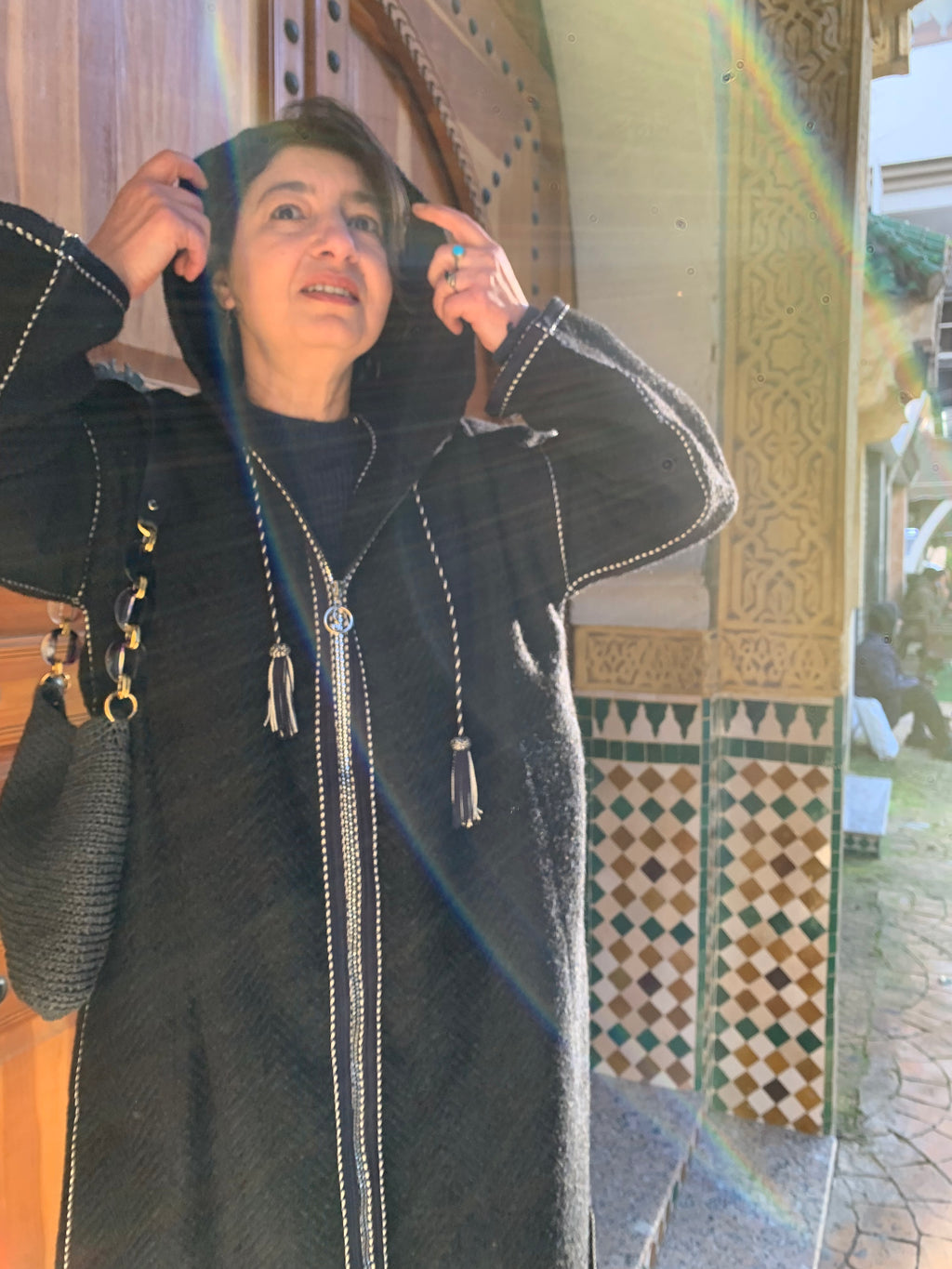 Jellaba monteau channel bleu marine