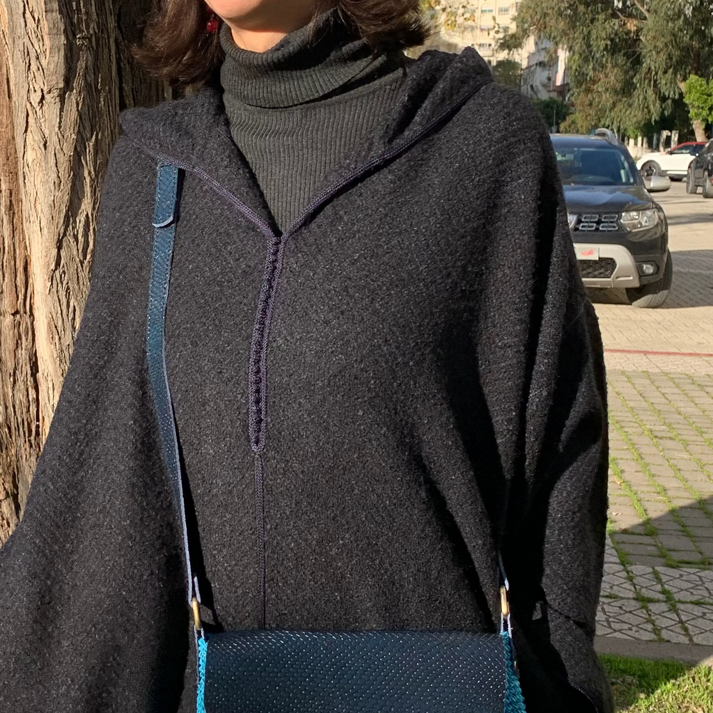 Jellaba channel bleu marine