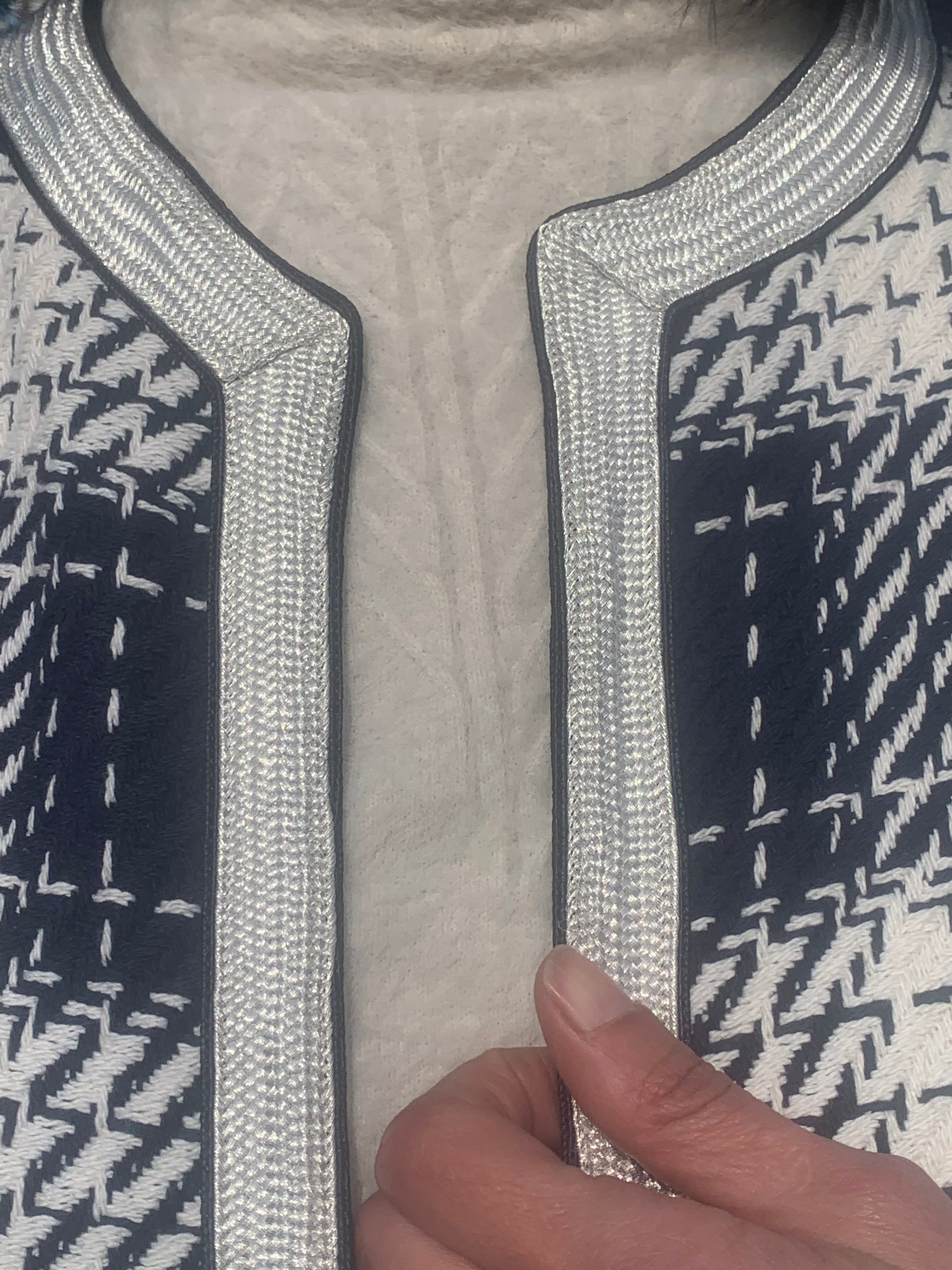 Veste courte channel bleu et blanc