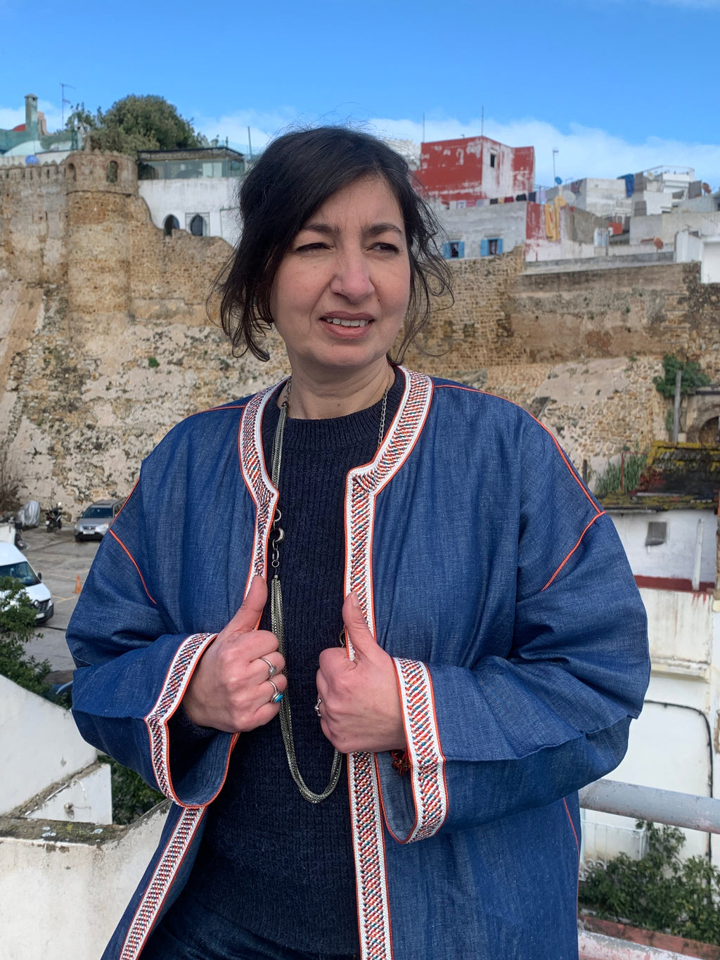 Veste en jean longue