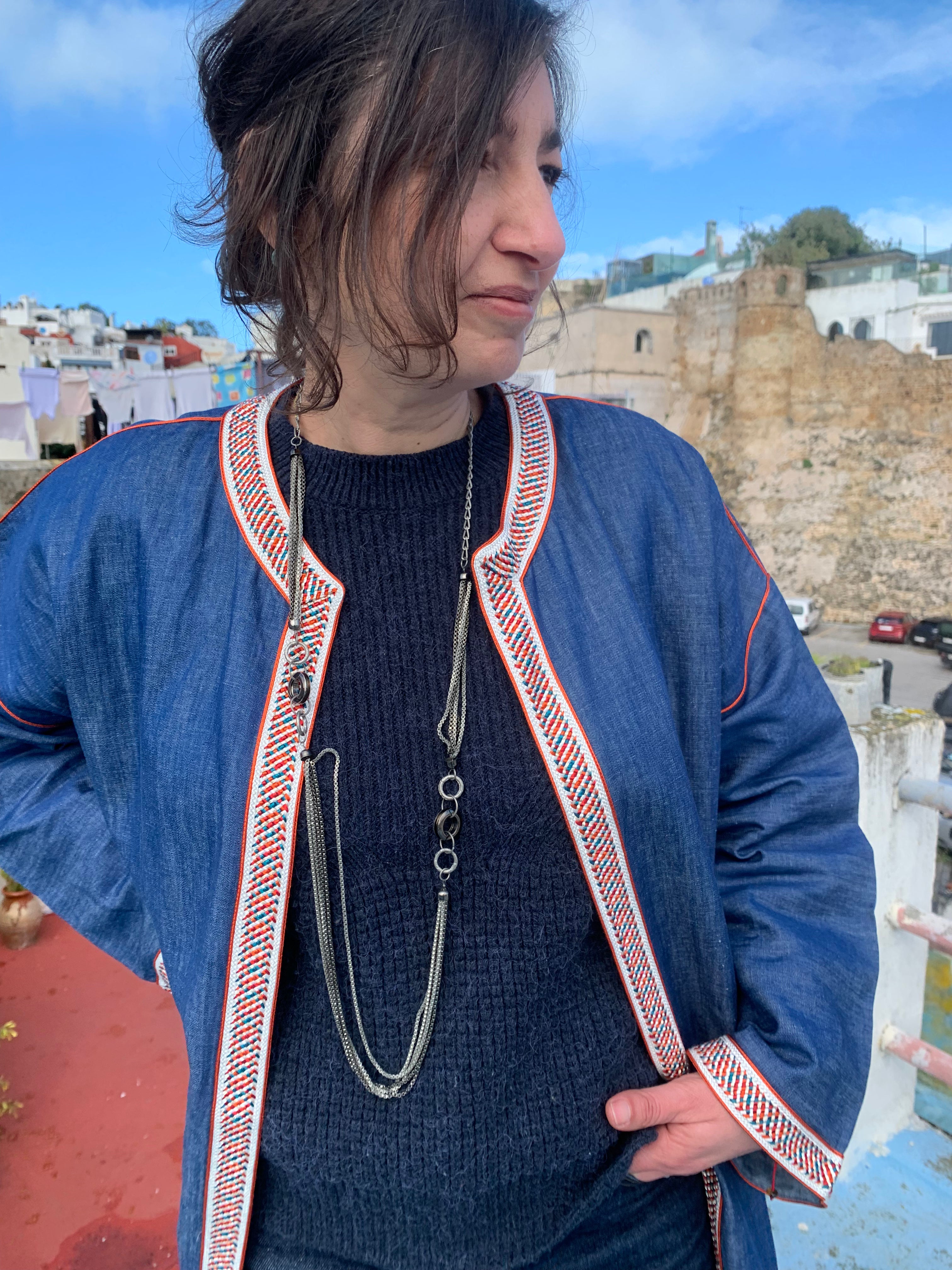 Veste en jean longue