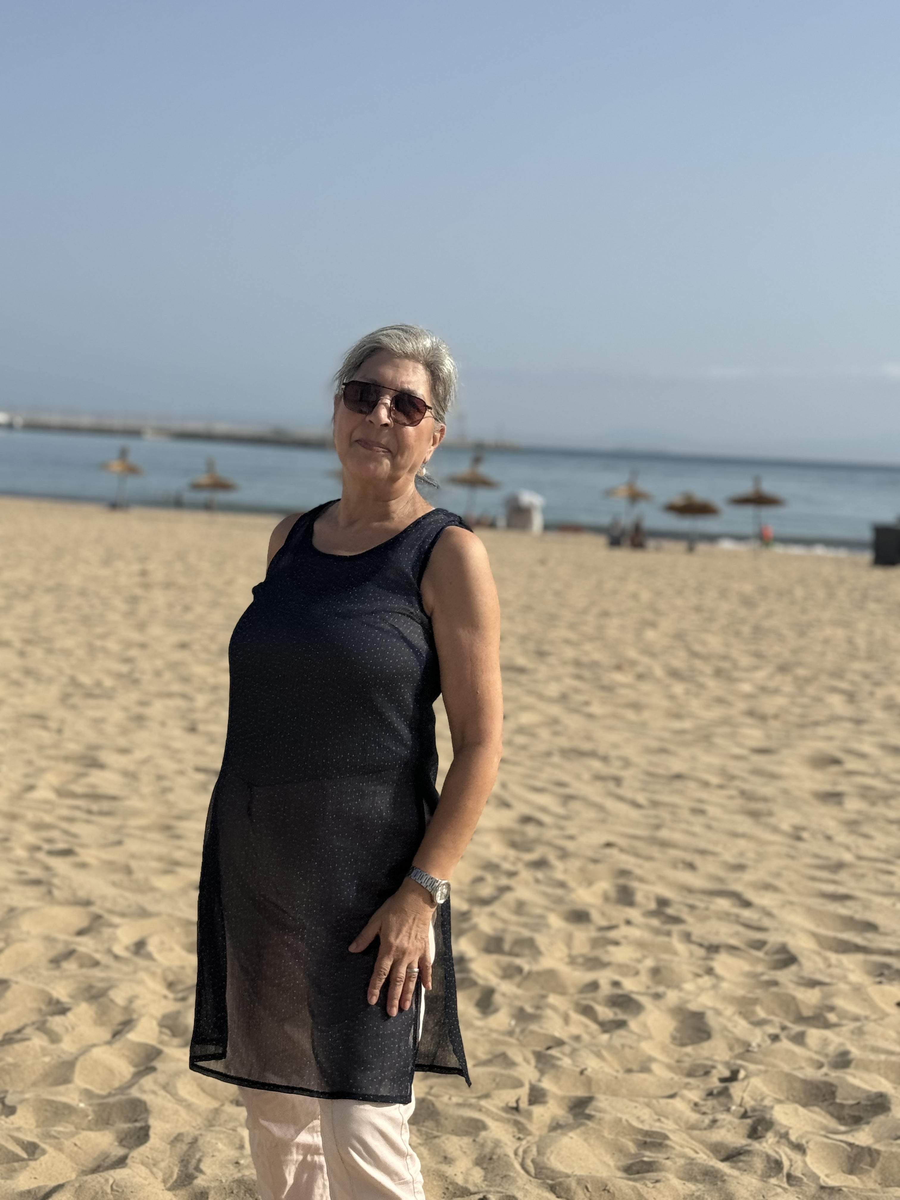 Tunique ZAINA bleue à points blancs