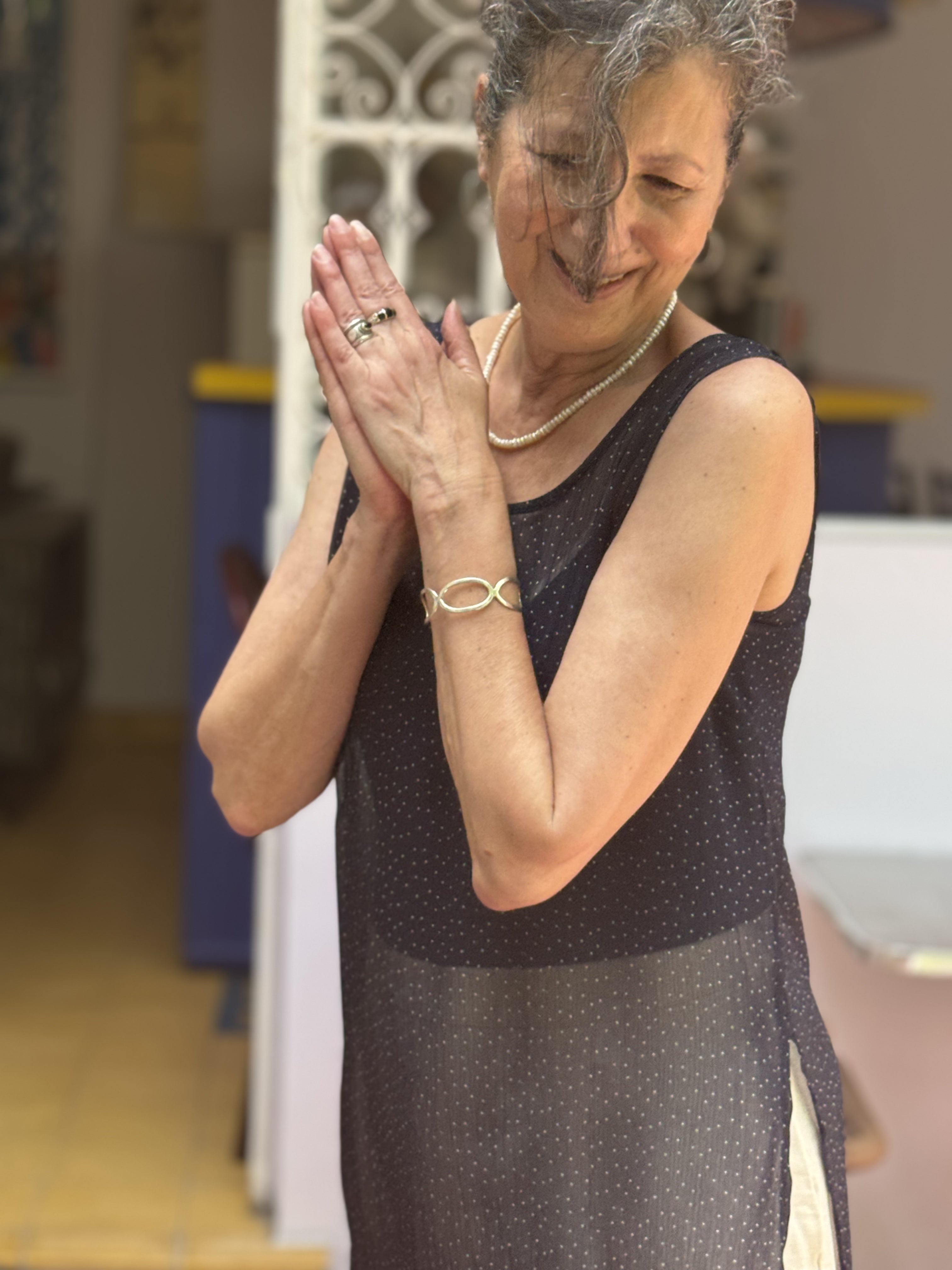 Tunique ZAINA bleue à points blancs