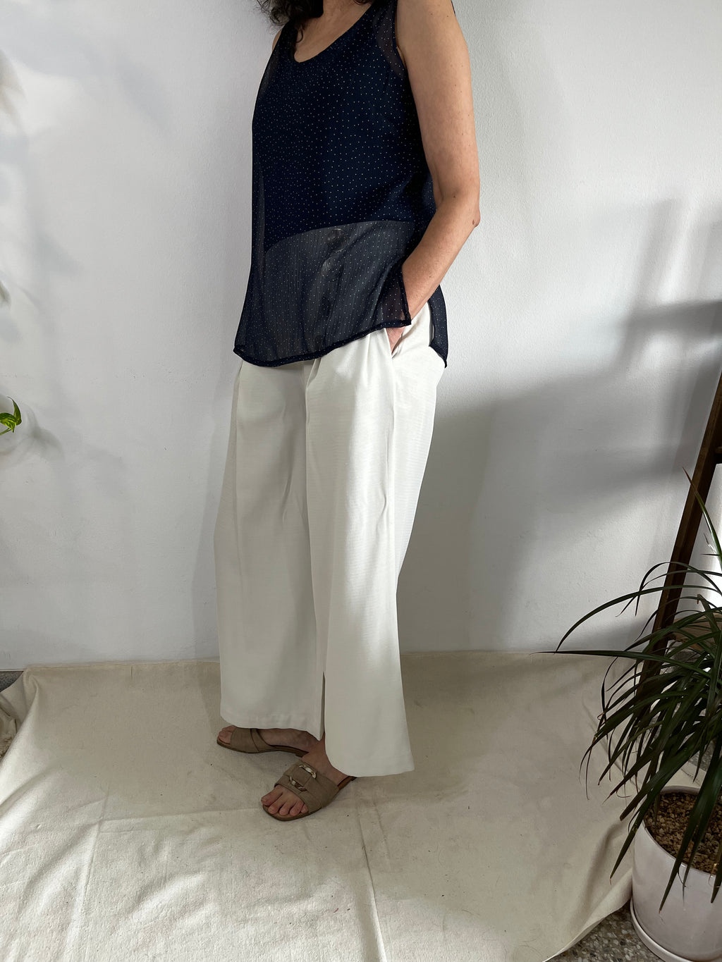 Tunique ZAINA bleue à points blancs