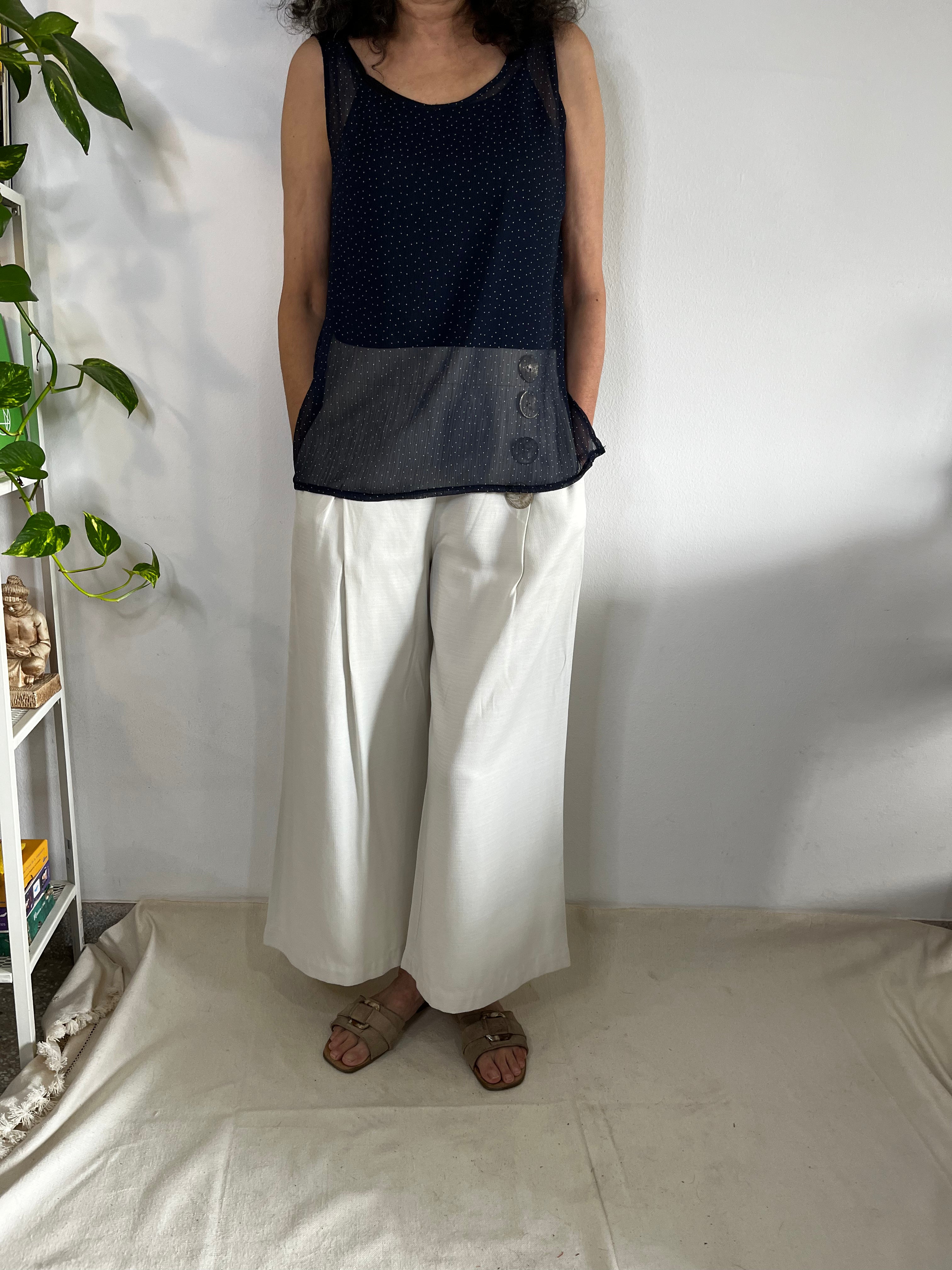 Tunique ZAINA bleue à points blancs