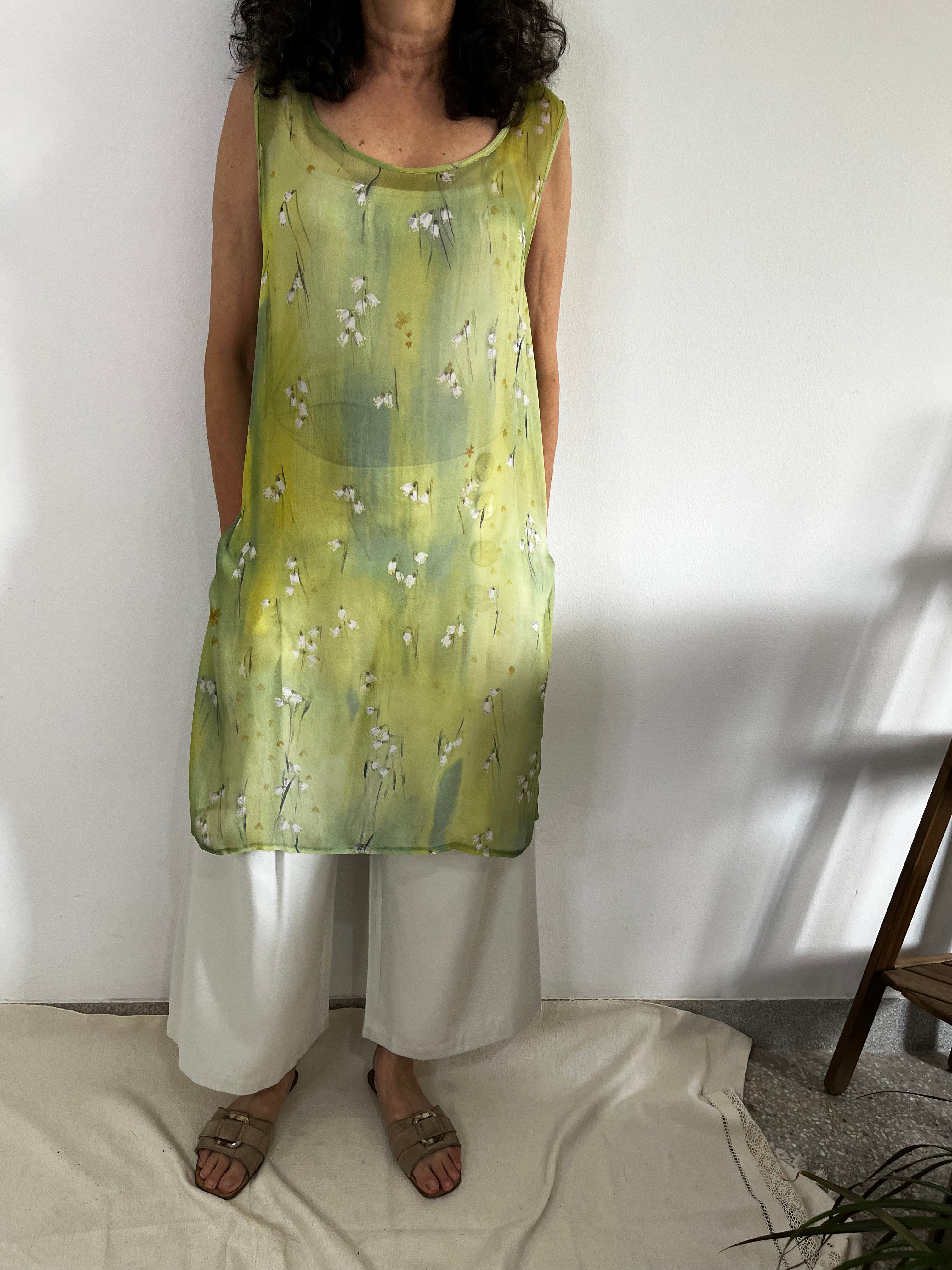 Tunique ZAINA vert à fleur