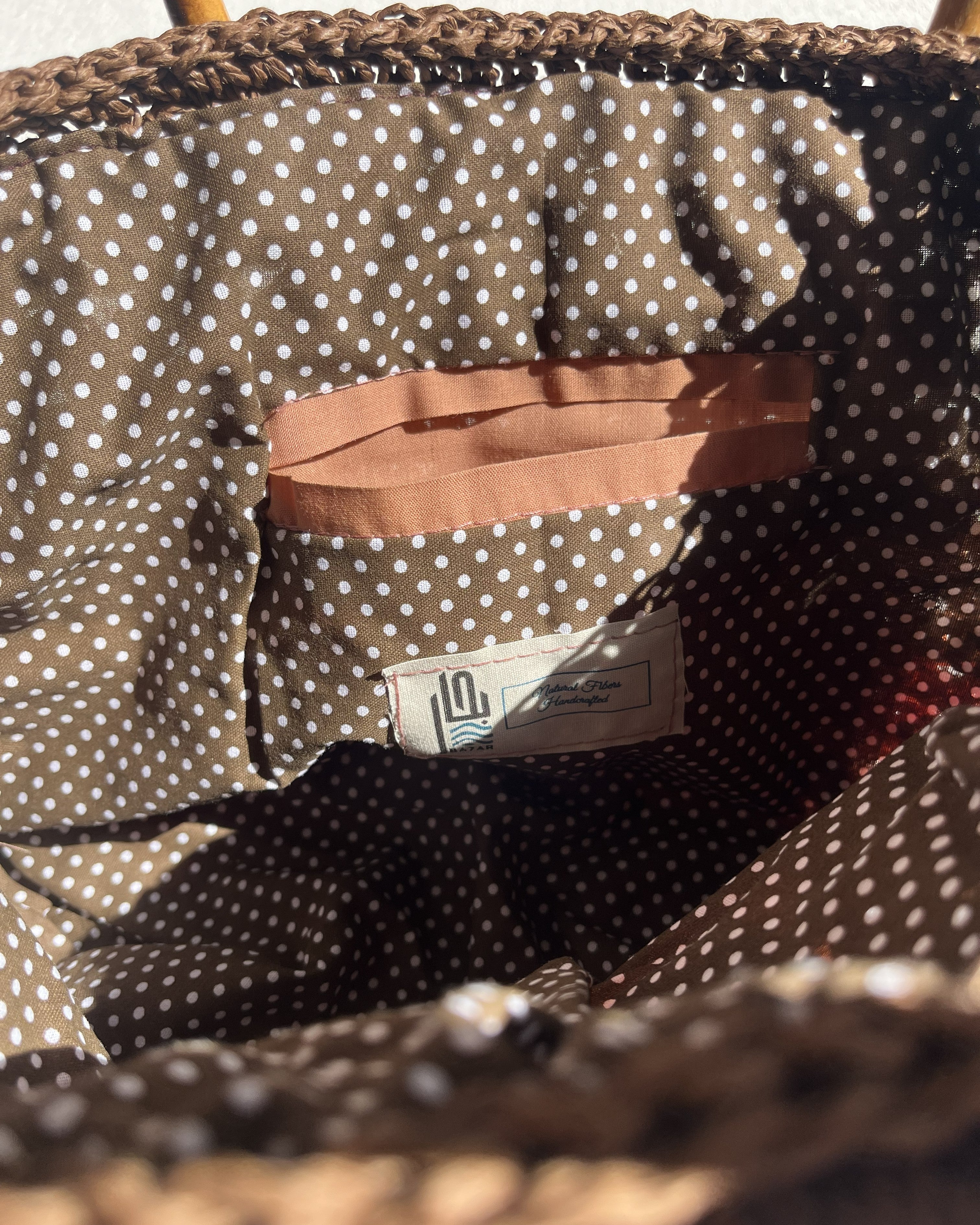 Sac pointes | Raphia |  Chocolat