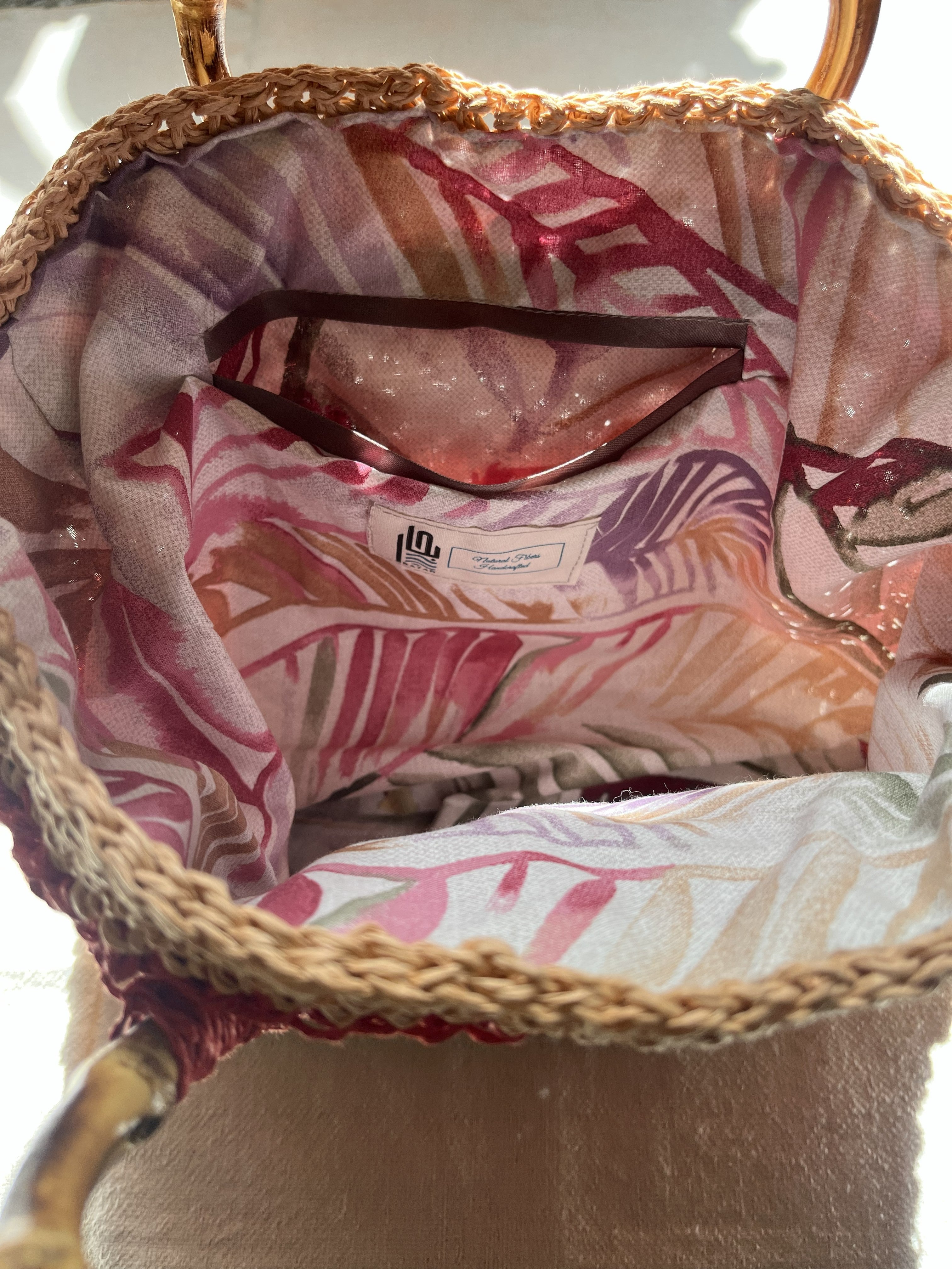 Sac Dégradé | Raphia | Rouge, orange et sable