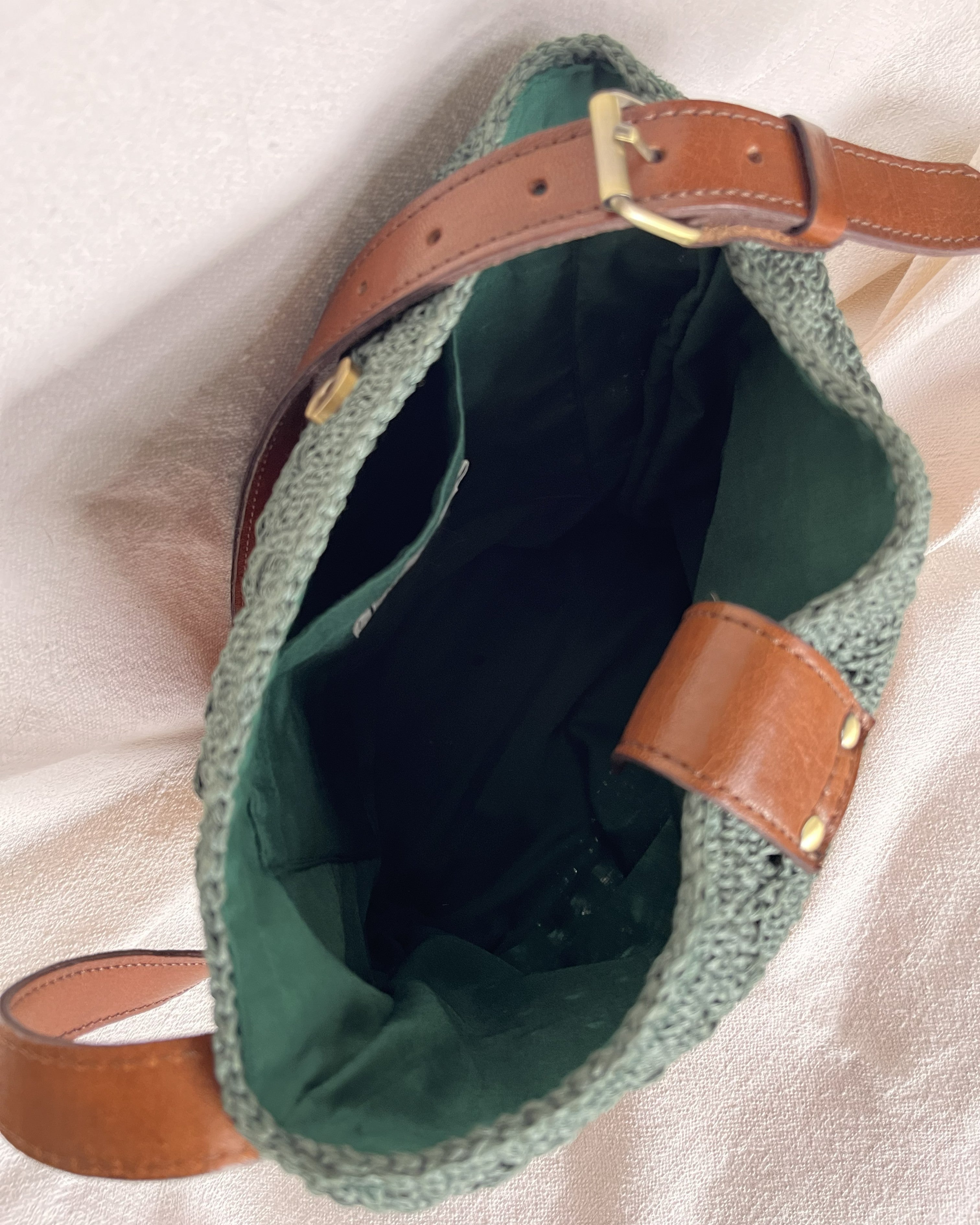 Sac bandoulière | Raphia | Rayures